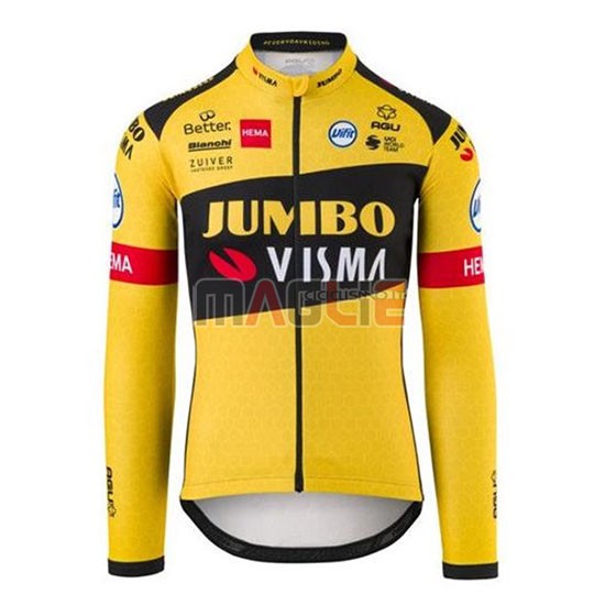 Maglia Jumbo Visma Manica Lunga 2020 Giallo Nero